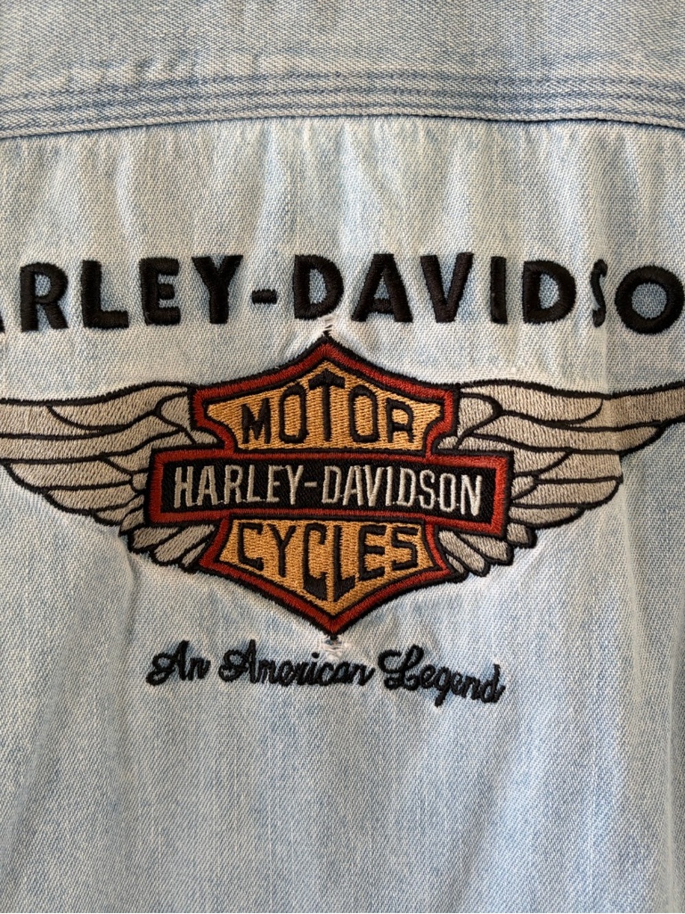 Harley-Davidson Light Blue Women's Denim Jacket with Script Logo - Picture 6 of 6